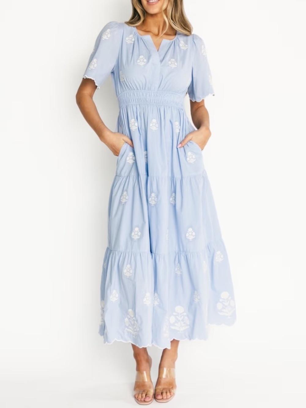 Baltic Born BUMP FRIENDLY Delilah Embroidered Maxi Dress Sz. SMALL